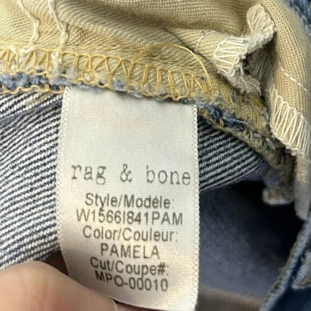 Rag & Bone High Rise Ankle Skinny Jeans Pamela Distressed Frayed Women’s Size 27